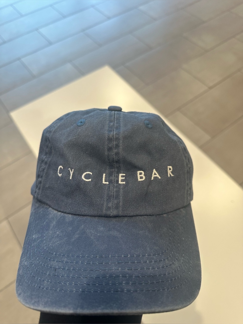 Cyclebar Navy Blue Baseball Hat with White Logo